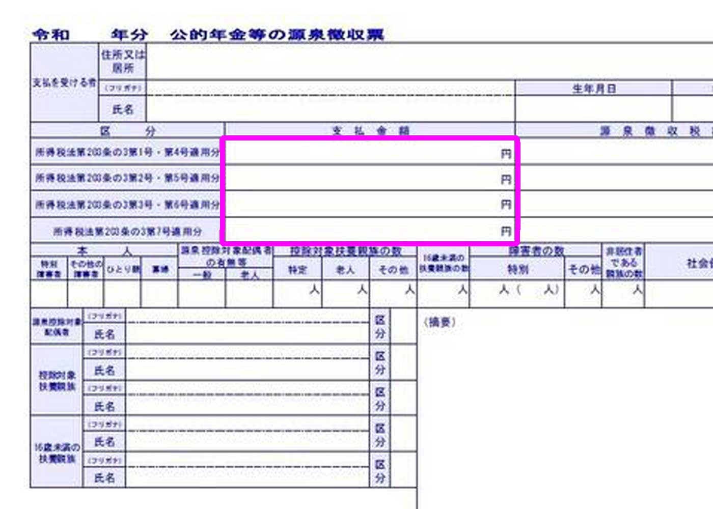 源泉徴収票の支払金額